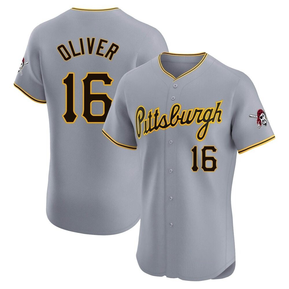 Elite Pittsburgh Pirates Al Oliver Road Jersey - Gray Elite Pittsburgh Pirates Al Oliver Road Jersey - Gray