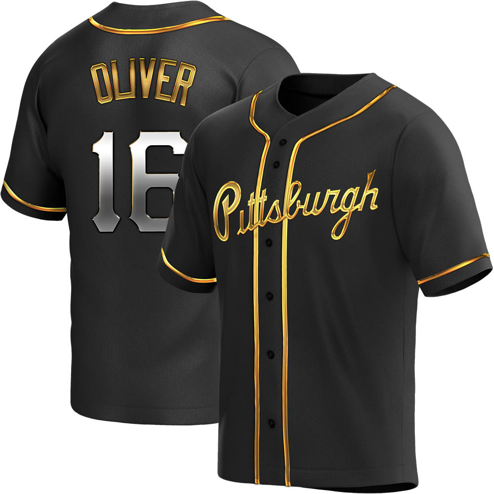 Replica Pittsburgh Pirates Al Oliver Alternate Jersey - Black Golden Replica Pittsburgh Pirates Al Oliver Alternate Jersey - Black Golden