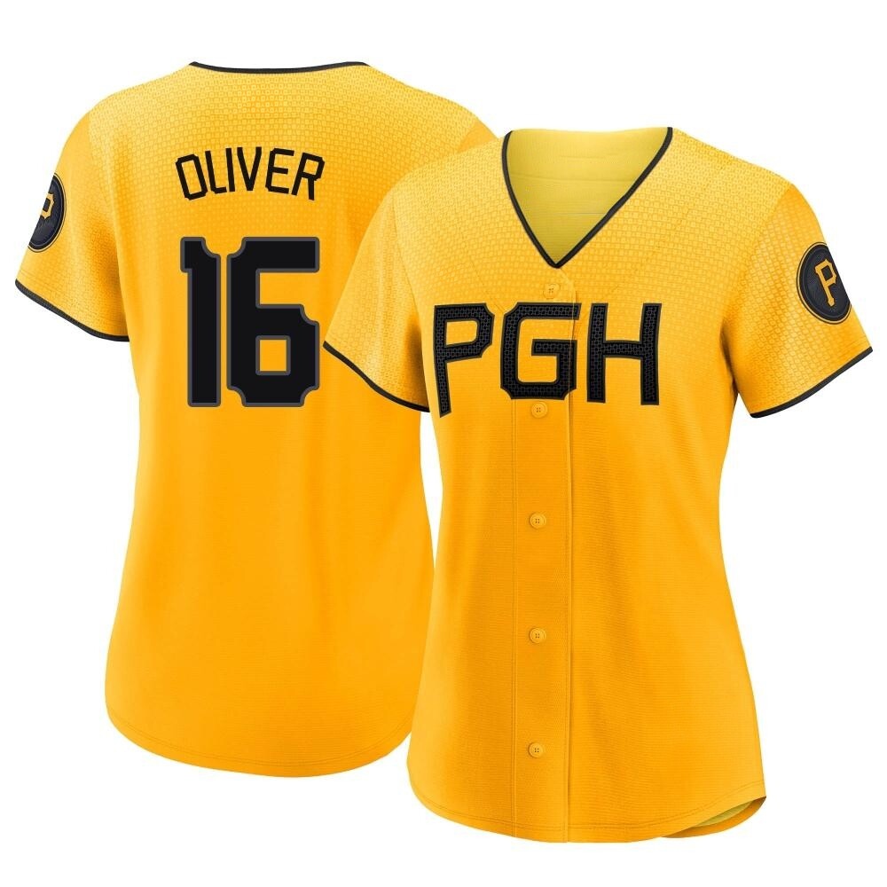 Women's Replica Pittsburgh Pirates Al Oliver 2023 City Connect Jersey - Gold Women's Replica Pittsburgh Pirates Al Oliver 2023 City Connect Jersey - Gold