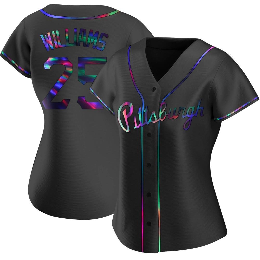 Women's Replica Pittsburgh Pirates Alika Williams Alternate Jersey - Black Holographic Women's Replica Pittsburgh Pirates Alika Williams Alternate Jersey - Black Holographic