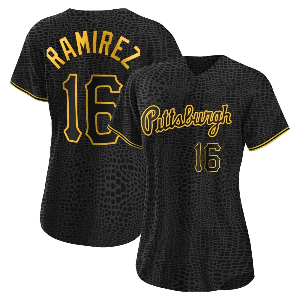 Women's Authentic Pittsburgh Pirates Aramis Ramirez Snake Skin City Jersey - Black Women's Authentic Pittsburgh Pirates Aramis Ramirez Snake Skin City Jersey - Black