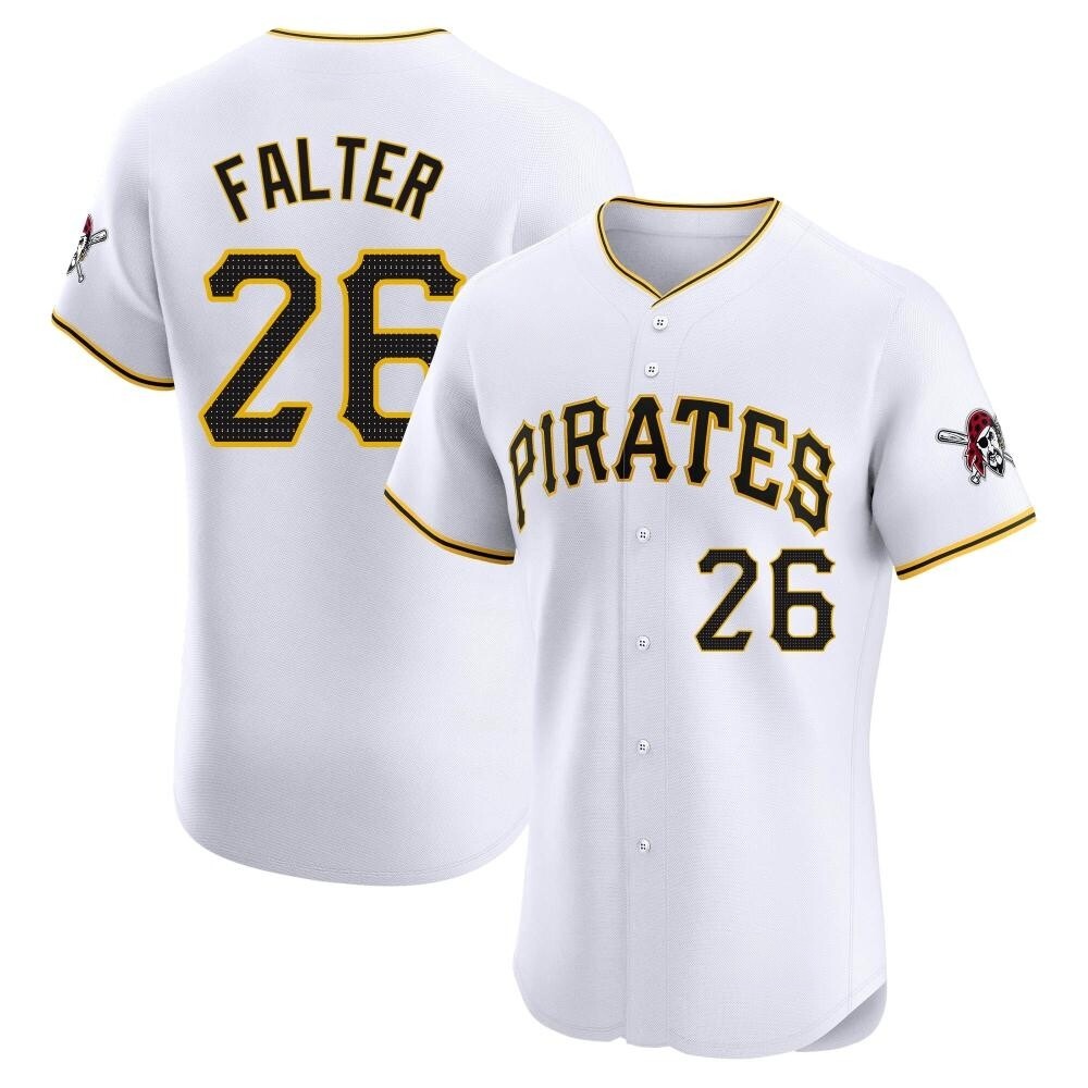 Elite Pittsburgh Pirates Bailey Falter Home Jersey - White Elite Pittsburgh Pirates Bailey Falter Home Jersey - White