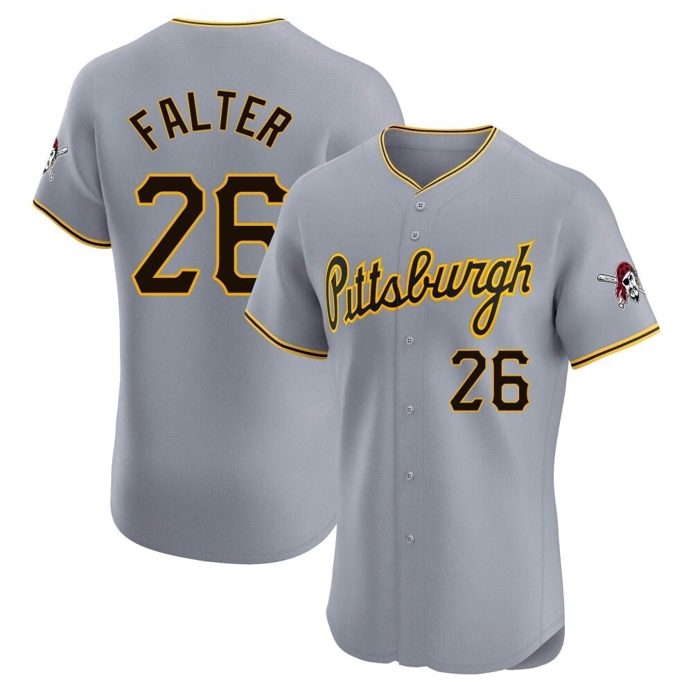 Elite Pittsburgh Pirates Bailey Falter Road Jersey - Gray Elite Pittsburgh Pirates Bailey Falter Road Jersey - Gray