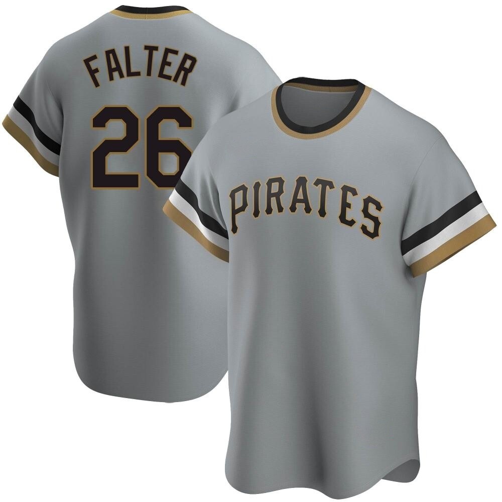 Replica Pittsburgh Pirates Bailey Falter Road Cooperstown Collection Jersey - Gray Replica Pittsburgh Pirates Bailey Falter Road Cooperstown Collection Jersey - Gray