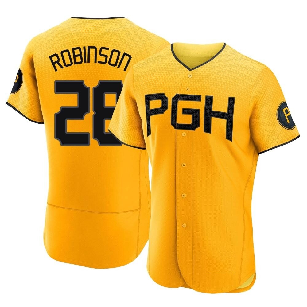 Authentic Pittsburgh Pirates Bill Robinson 2023 City Connect Jersey - Gold Authentic Pittsburgh Pirates Bill Robinson 2023 City Connect Jersey - Gold