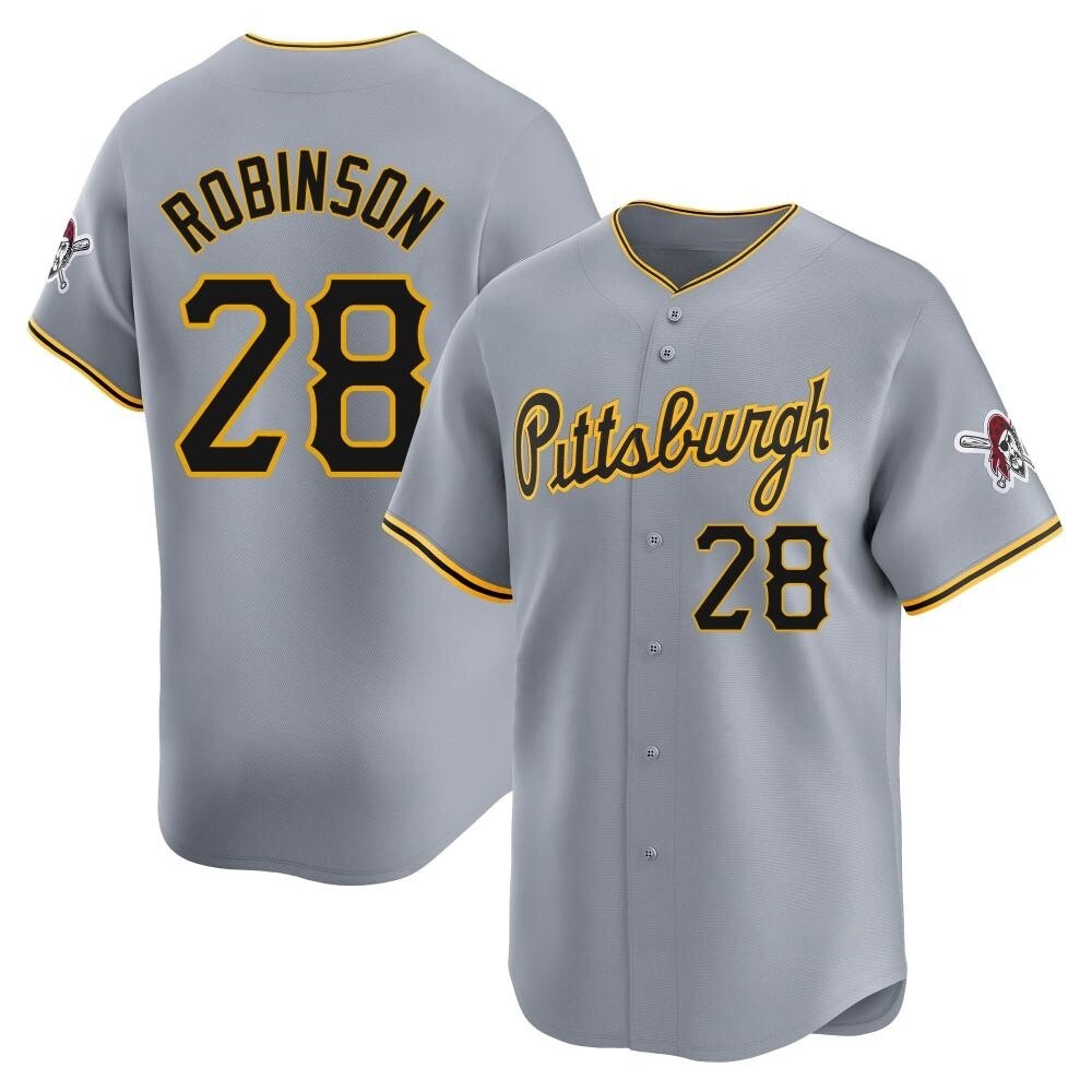 Limited Pittsburgh Pirates Bill Robinson Away Jersey - Gray Limited Pittsburgh Pirates Bill Robinson Away Jersey - Gray