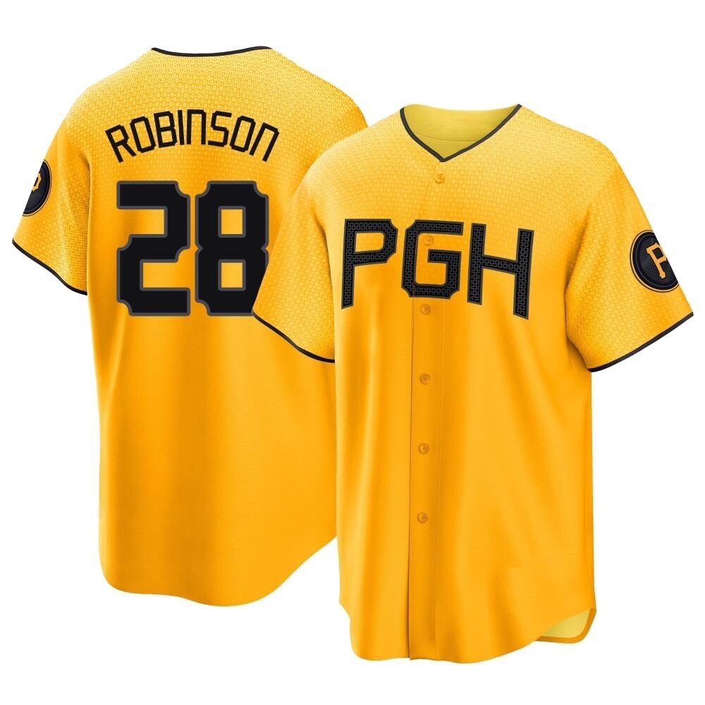 Replica Pittsburgh Pirates Bill Robinson 2023 City Connect Jersey - Gold Replica Pittsburgh Pirates Bill Robinson 2023 City Connect Jersey - Gold