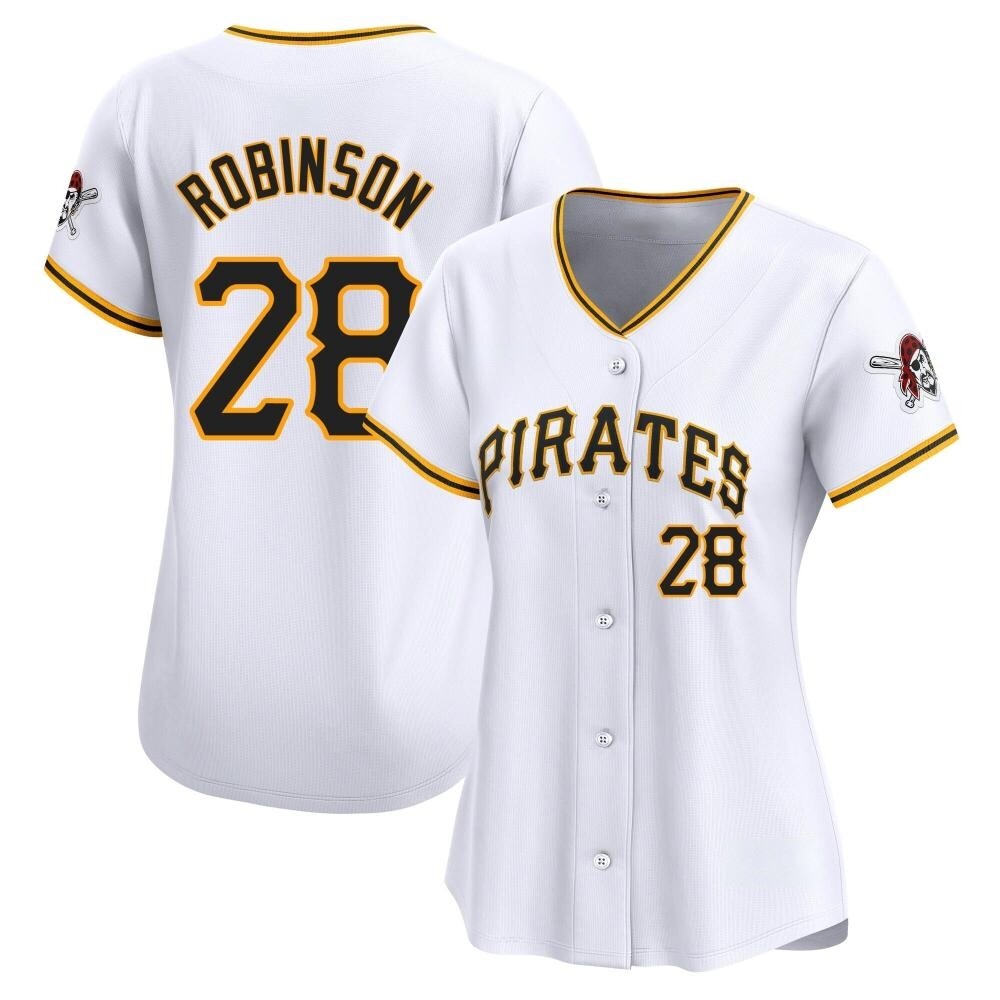 Women's Limited Pittsburgh Pirates Bill Robinson Home Jersey - White Women's Limited Pittsburgh Pirates Bill Robinson Home Jersey - White