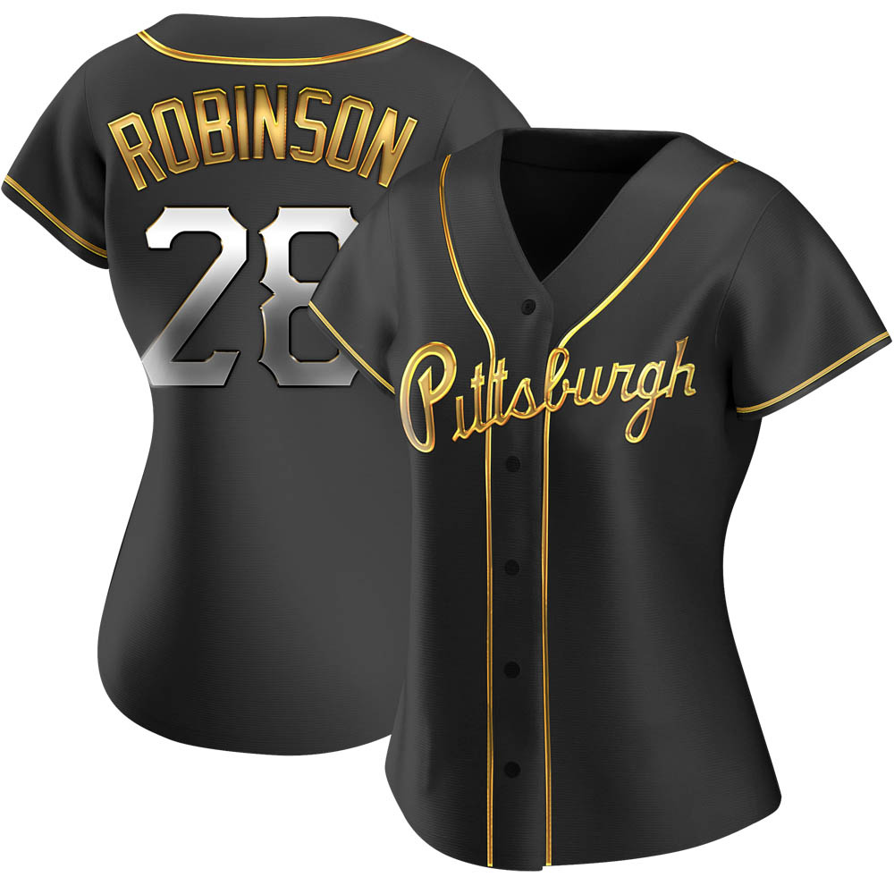 Women's Replica Pittsburgh Pirates Bill Robinson Alternate Jersey - Black Golden Women's Replica Pittsburgh Pirates Bill Robinson Alternate Jersey - Black Golden