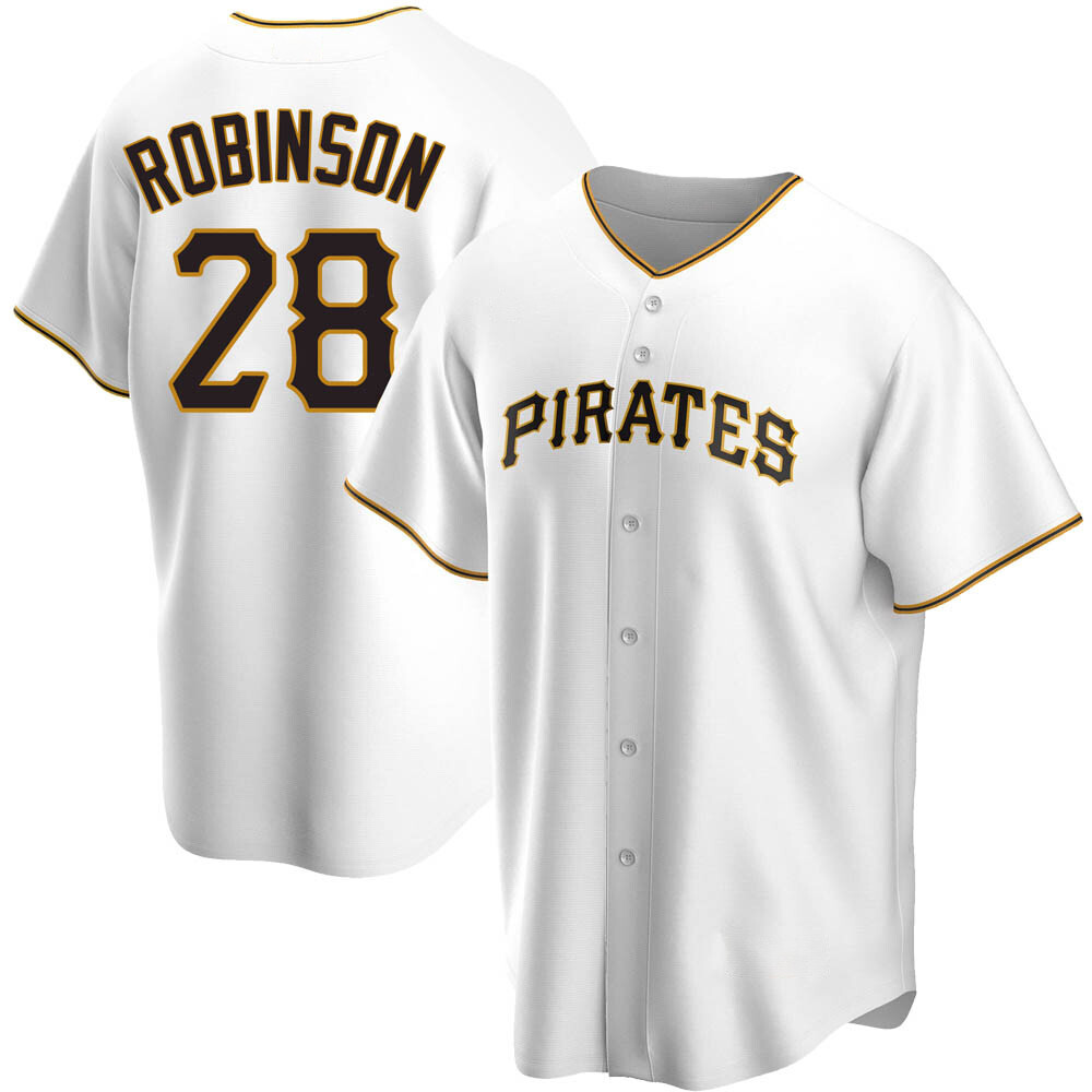 Youth Replica Pittsburgh Pirates Bill Robinson Home Jersey - White Youth Replica Pittsburgh Pirates Bill Robinson Home Jersey - White