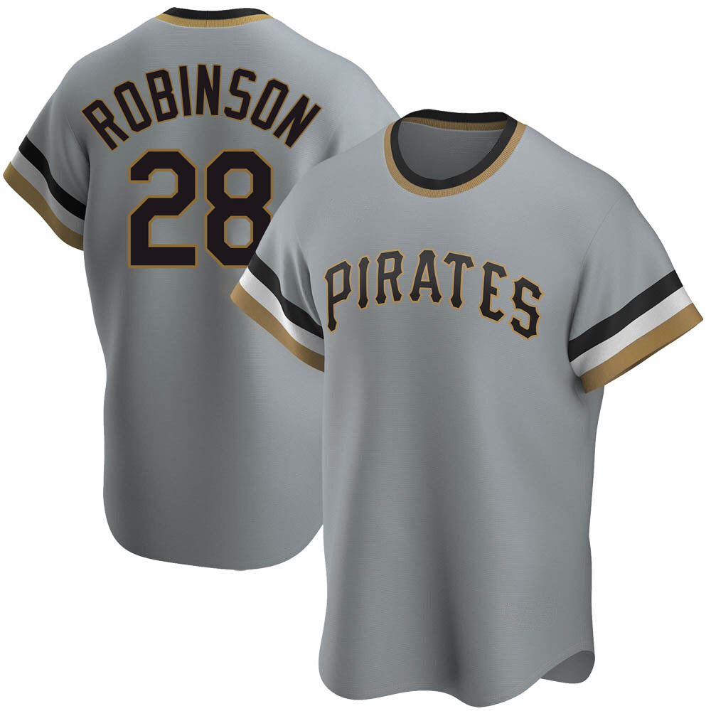Youth Replica Pittsburgh Pirates Bill Robinson Road Cooperstown Collection Jersey - Gray Youth Replica Pittsburgh Pirates Bill Robinson Road Cooperstown Collection Jersey - Gray