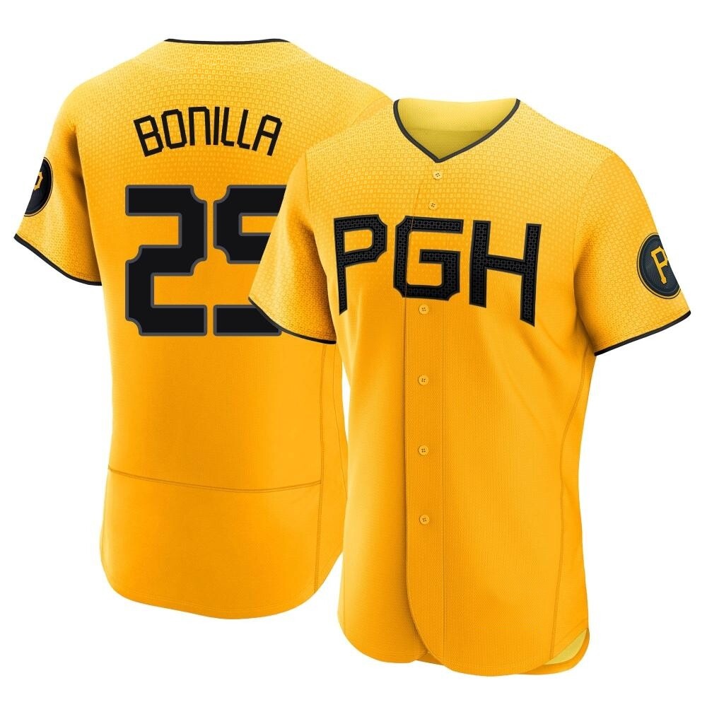 Authentic Pittsburgh Pirates Bobby Bonilla 2023 City Connect Jersey - Gold Authentic Pittsburgh Pirates Bobby Bonilla 2023 City Connect Jersey - Gold