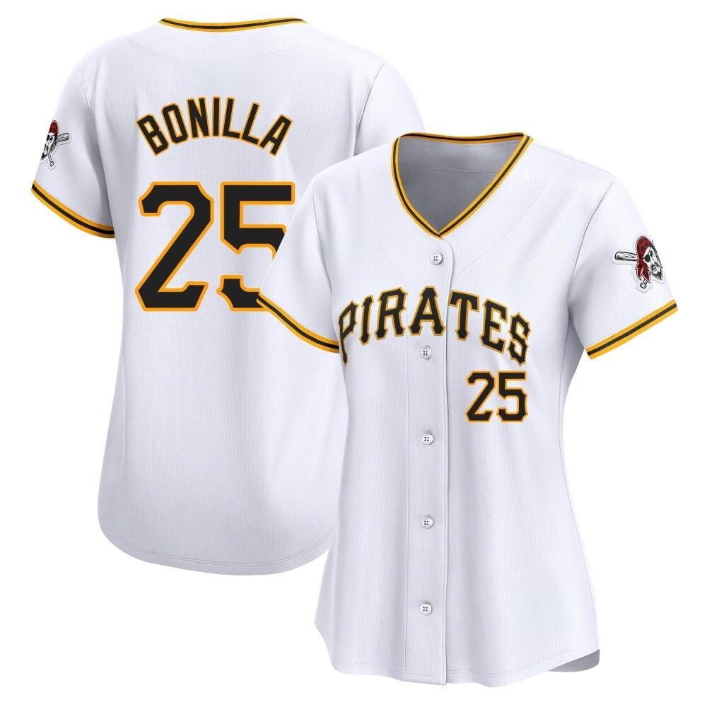 Women's Limited Pittsburgh Pirates Bobby Bonilla Home Jersey - White Women's Limited Pittsburgh Pirates Bobby Bonilla Home Jersey - White