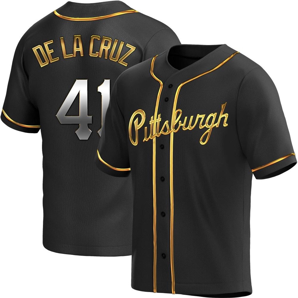 Replica Pittsburgh Pirates Bryan De La Cruz Alternate Jersey - Black Golden Replica Pittsburgh Pirates Bryan De La Cruz Alternate Jersey - Black Golden