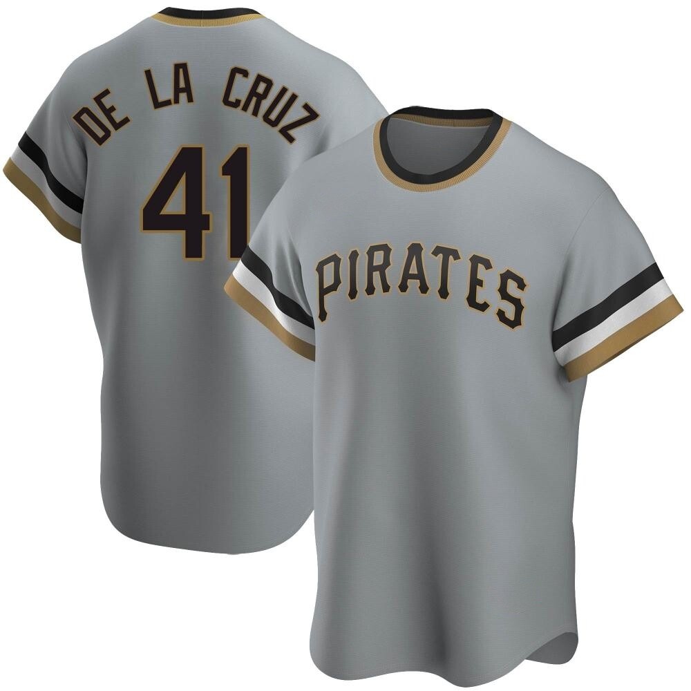 Replica Pittsburgh Pirates Bryan De La Cruz Road Cooperstown Collection Jersey - Gray Replica Pittsburgh Pirates Bryan De La Cruz Road Cooperstown Collection Jersey - Gray