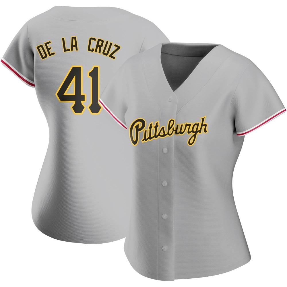 Women's Authentic Pittsburgh Pirates Bryan De La Cruz Road Jersey - Gray Women's Authentic Pittsburgh Pirates Bryan De La Cruz Road Jersey - Gray