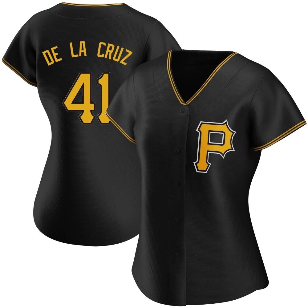 Women's Replica Pittsburgh Pirates Bryan De La Cruz Alternate Jersey - Black Women's Replica Pittsburgh Pirates Bryan De La Cruz Alternate Jersey - Black