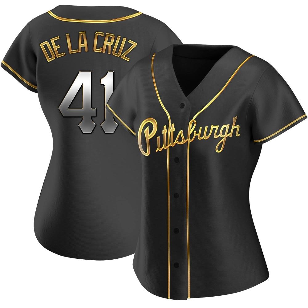 Women's Replica Pittsburgh Pirates Bryan De La Cruz Alternate Jersey - Black Golden Women's Replica Pittsburgh Pirates Bryan De La Cruz Alternate Jersey - Black Golden
