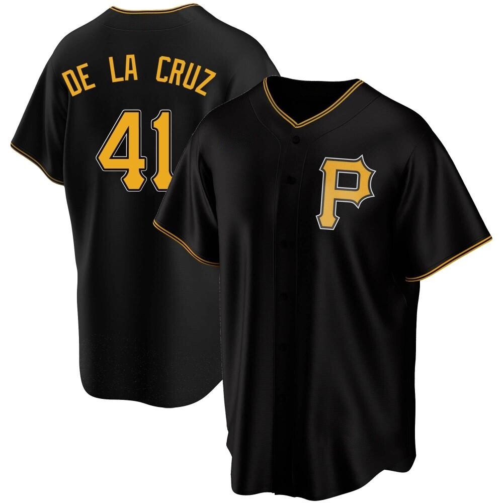 Youth Replica Pittsburgh Pirates Bryan De La Cruz Alternate Jersey - Black Youth Replica Pittsburgh Pirates Bryan De La Cruz Alternate Jersey - Black