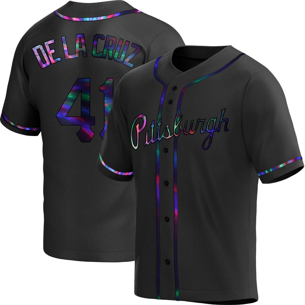 Youth Replica Pittsburgh Pirates Bryan De La Cruz Alternate Jersey - Black Holographic Youth Replica Pittsburgh Pirates Bryan De La Cruz Alternate Jersey - Black Holographic