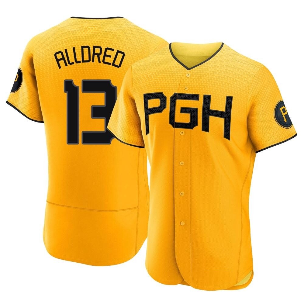 Authentic Pittsburgh Pirates Cameron Alldred 2023 City Connect Jersey - Gold Authentic Pittsburgh Pirates Cameron Alldred 2023 City Connect Jersey - Gold