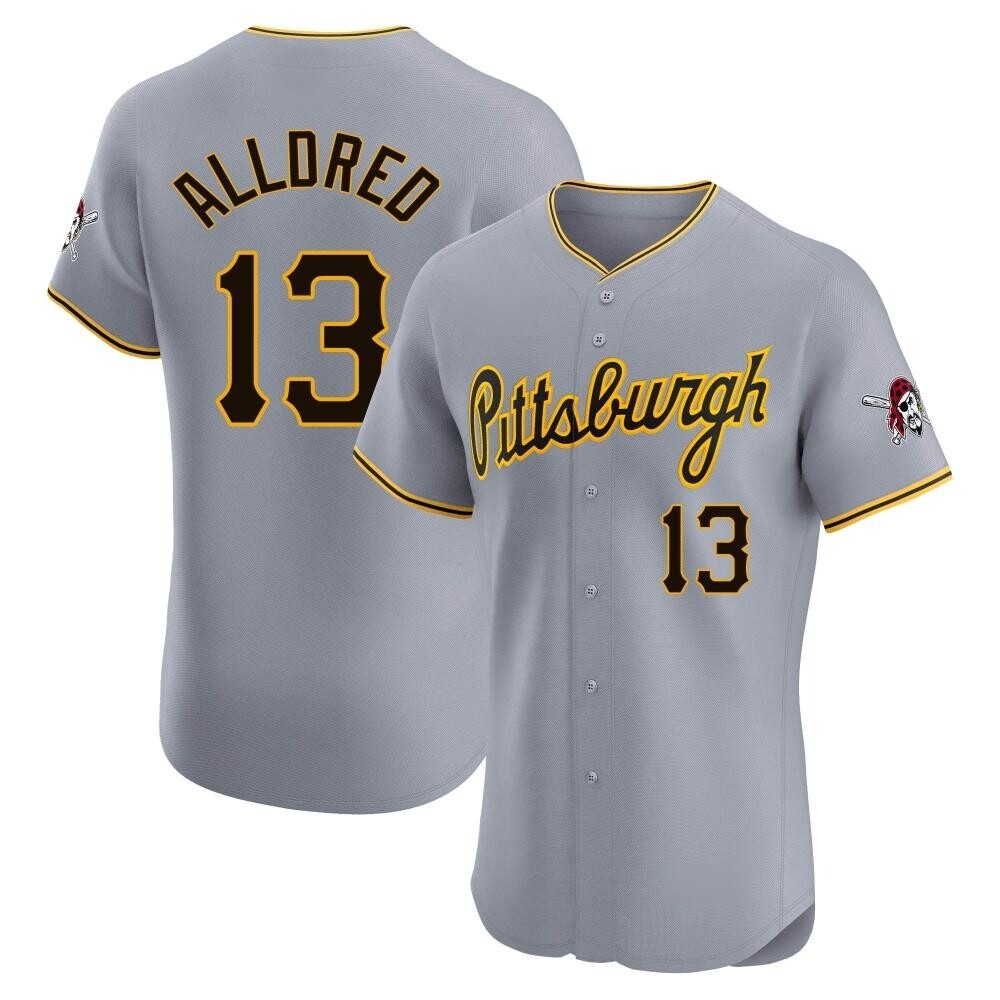 Elite Pittsburgh Pirates Cameron Alldred Road Jersey - Gray Elite Pittsburgh Pirates Cameron Alldred Road Jersey - Gray