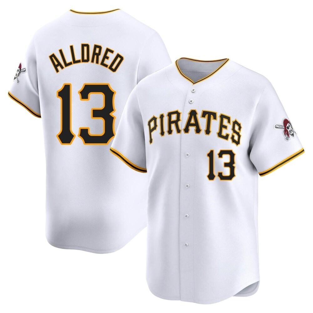 Limited Pittsburgh Pirates Cameron Alldred Home Jersey - White Limited Pittsburgh Pirates Cameron Alldred Home Jersey - White