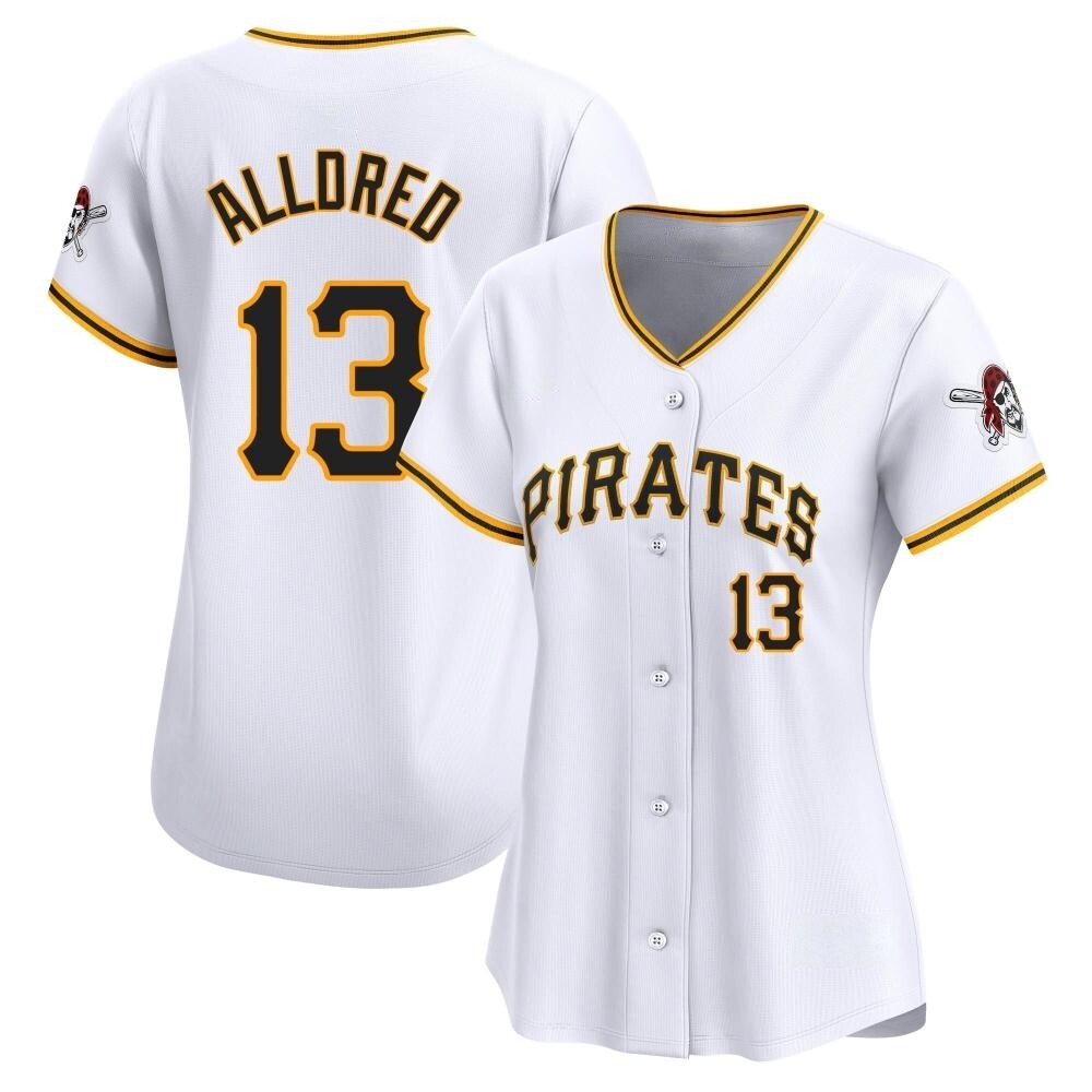 Women's Limited Pittsburgh Pirates Cameron Alldred Home Jersey - White Women's Limited Pittsburgh Pirates Cameron Alldred Home Jersey - White