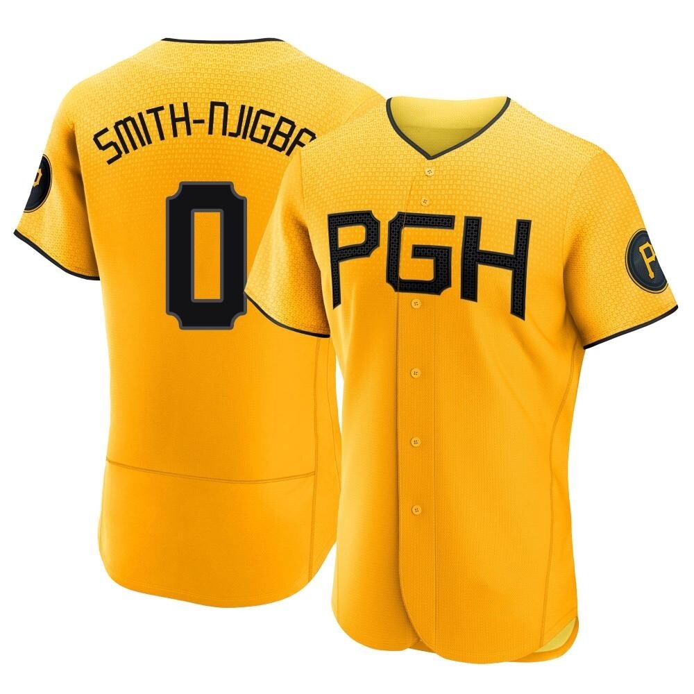 Authentic Pittsburgh Pirates Canaan Smith-Njigba 2023 City Connect Jersey - Gold Authentic Pittsburgh Pirates Canaan Smith-Njigba 2023 City Connect Jersey - Gold