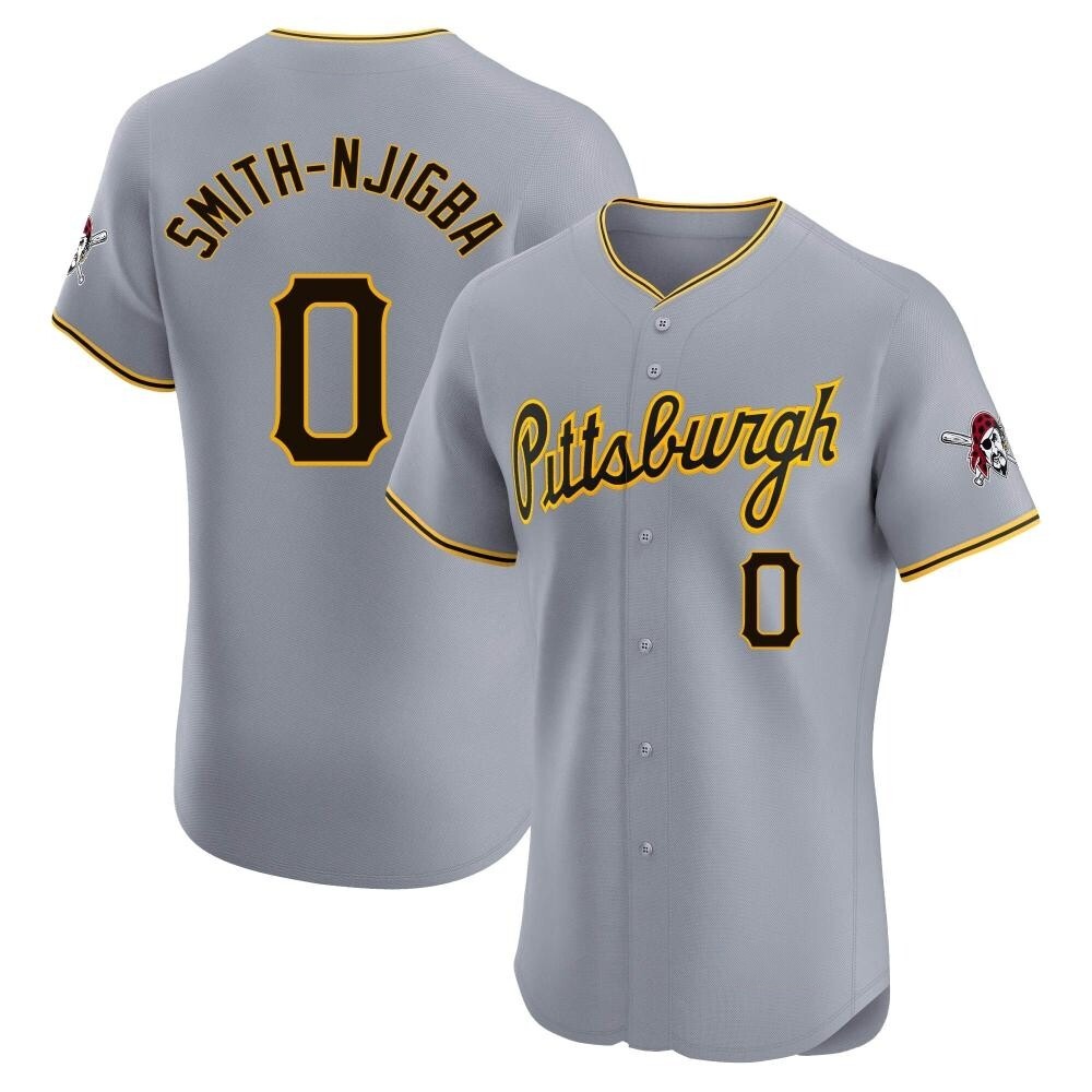 Elite Pittsburgh Pirates Canaan Smith-Njigba Road Jersey - Gray Elite Pittsburgh Pirates Canaan Smith-Njigba Road Jersey - Gray