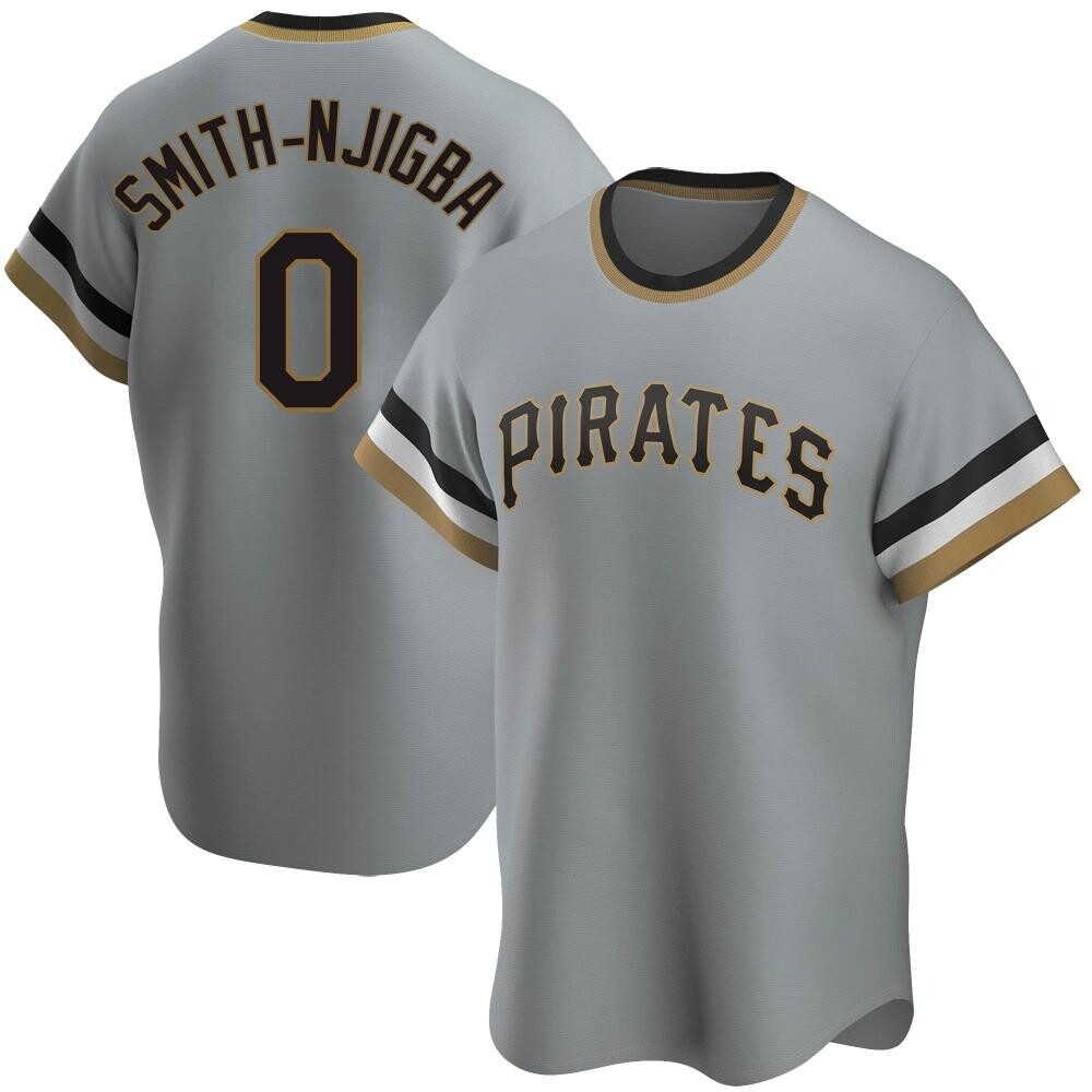Replica Pittsburgh Pirates Canaan Smith-Njigba Road Cooperstown Collection Jersey - Gray Replica Pittsburgh Pirates Canaan Smith-Njigba Road Cooperstown Collection Jersey - Gray