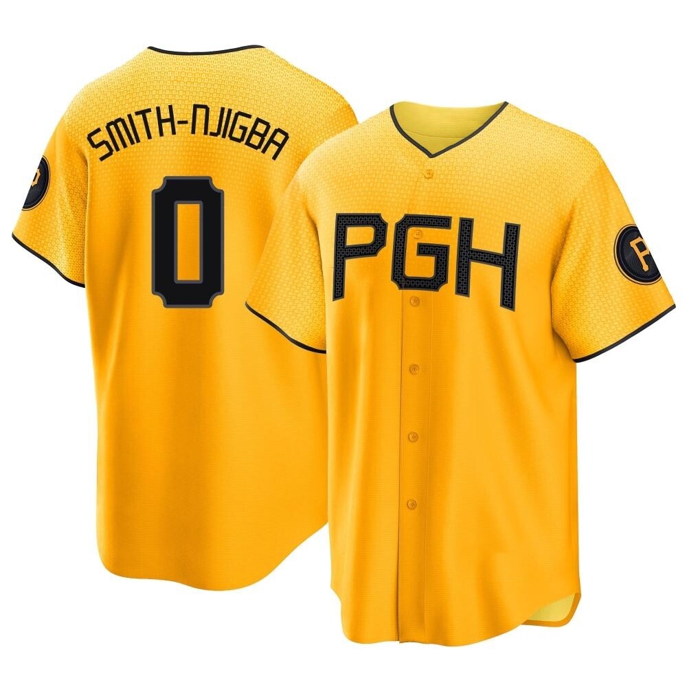 Youth Replica Pittsburgh Pirates Canaan Smith-Njigba 2023 City Connect Jersey - Gold Youth Replica Pittsburgh Pirates Canaan Smith-Njigba 2023 City Connect Jersey - Gold