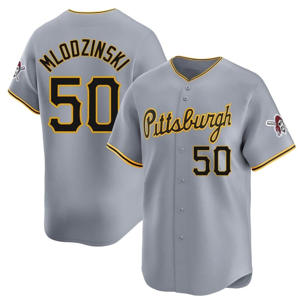 Limited Pittsburgh Pirates Carmen Mlodzinski Away Jersey - Gray Limited Pittsburgh Pirates Carmen Mlodzinski Away Jersey - Gray