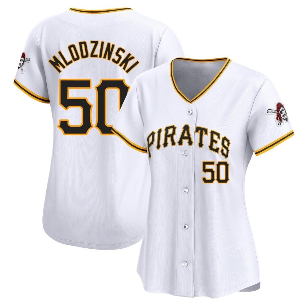 Women's Limited Pittsburgh Pirates Carmen Mlodzinski Home Jersey - White Women's Limited Pittsburgh Pirates Carmen Mlodzinski Home Jersey - White
