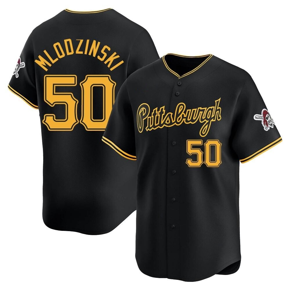 Youth Limited Pittsburgh Pirates Carmen Mlodzinski Alternate Jersey - Black Youth Limited Pittsburgh Pirates Carmen Mlodzinski Alternate Jersey - Black