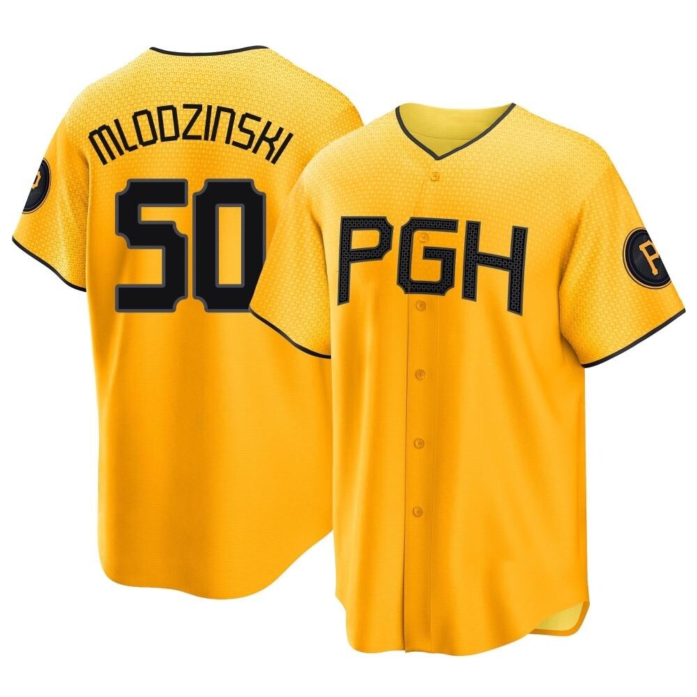 Youth Replica Pittsburgh Pirates Carmen Mlodzinski 2023 City Connect Jersey - Gold Youth Replica Pittsburgh Pirates Carmen Mlodzinski 2023 City Connect Jersey - Gold