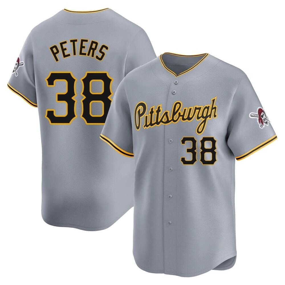 Limited Pittsburgh Pirates Dillon Peters Away Jersey - Gray Limited Pittsburgh Pirates Dillon Peters Away Jersey - Gray