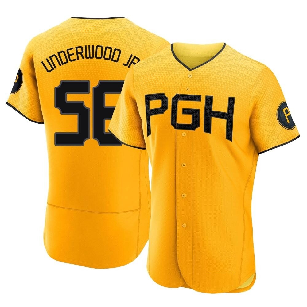 Authentic Pittsburgh Pirates Duane Underwood Jr. 2023 City Connect Jersey - Gold Authentic Pittsburgh Pirates Duane Underwood Jr. 2023 City Connect Jersey - Gold
