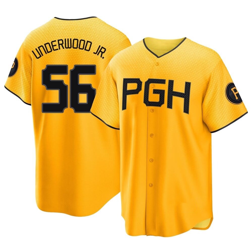 Replica Pittsburgh Pirates Duane Underwood Jr. 2023 City Connect Jersey - Gold Replica Pittsburgh Pirates Duane Underwood Jr. 2023 City Connect Jersey - Gold