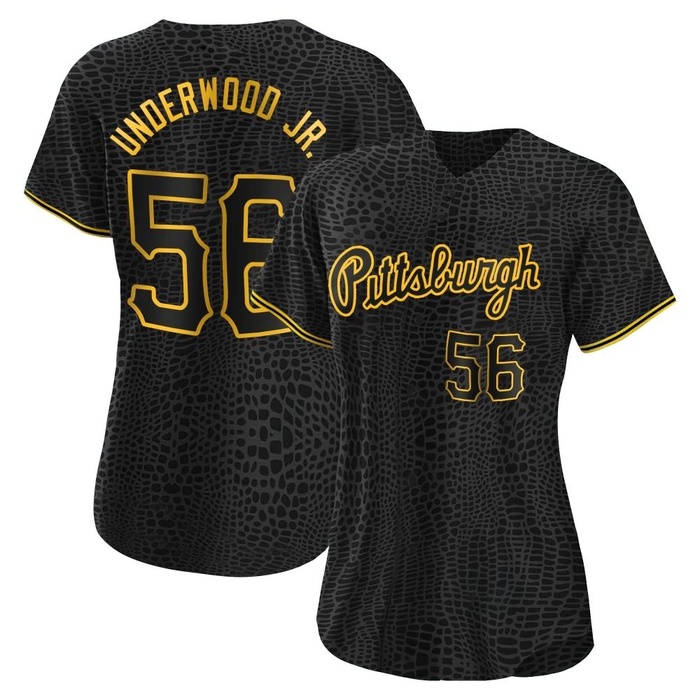 Women's Authentic Pittsburgh Pirates Duane Underwood Jr. Snake Skin City Jersey - Black Women's Authentic Pittsburgh Pirates Duane Underwood Jr. Snake Skin City Jersey - Black
