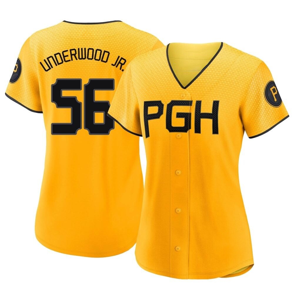 Women's Replica Pittsburgh Pirates Duane Underwood Jr. 2023 City Connect Jersey - Gold Women's Replica Pittsburgh Pirates Duane Underwood Jr. 2023 City Connect Jersey - Gold