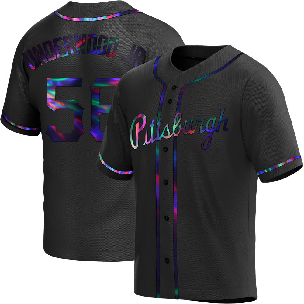 Youth Replica Pittsburgh Pirates Duane Underwood Jr. Alternate Jersey - Black Holographic Youth Replica Pittsburgh Pirates Duane Underwood Jr. Alternate Jersey - Black Holographic