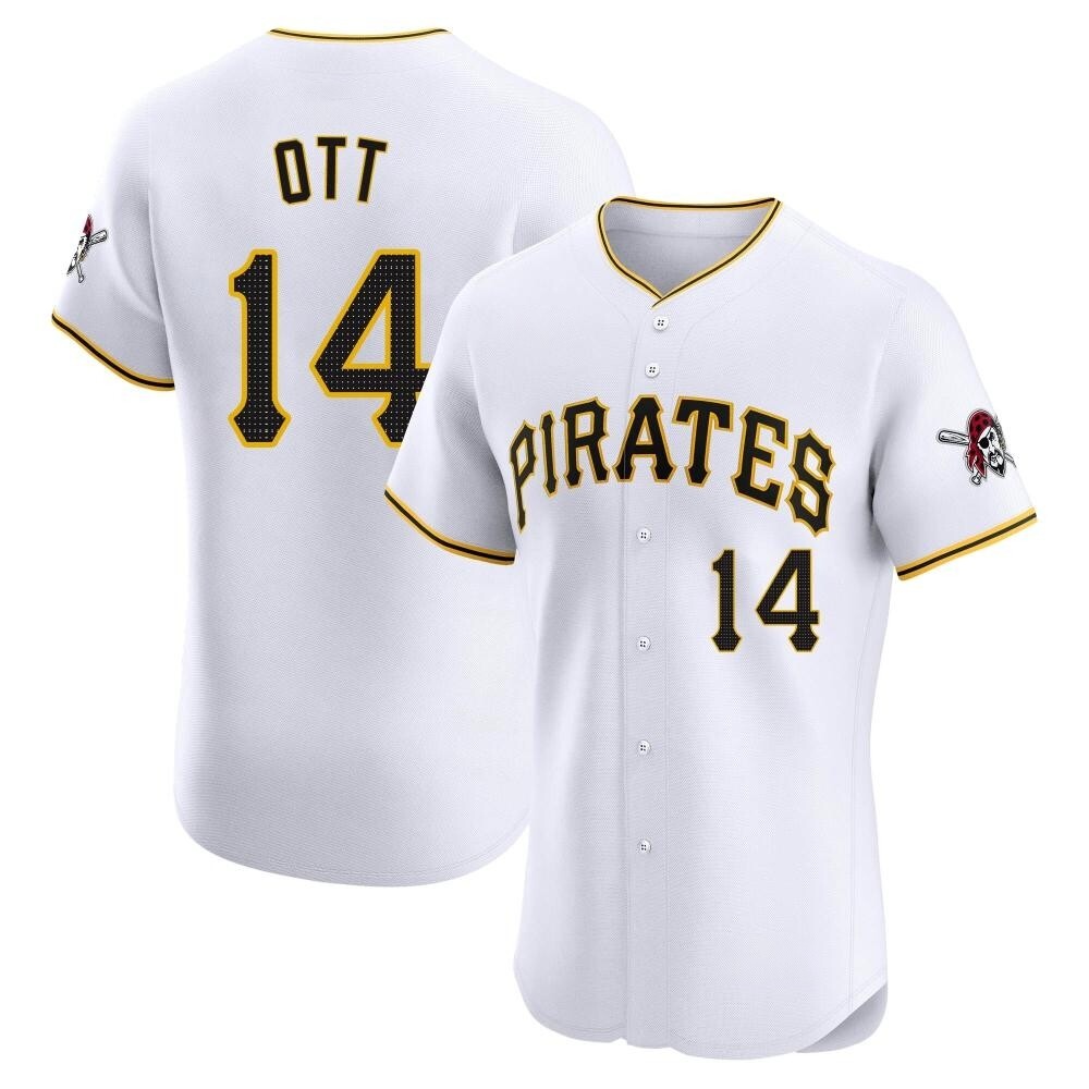 Elite Pittsburgh Pirates Ed Ott Home Jersey - White Elite Pittsburgh Pirates Ed Ott Home Jersey - White