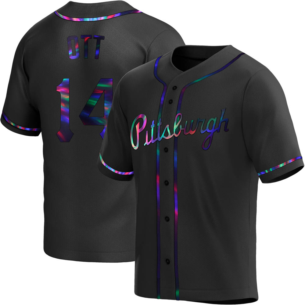 Replica Pittsburgh Pirates Ed Ott Alternate Jersey - Black Holographic Replica Pittsburgh Pirates Ed Ott Alternate Jersey - Black Holographic
