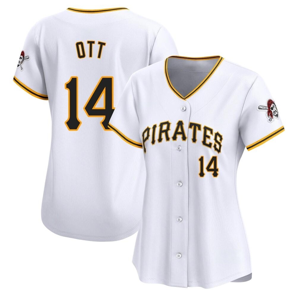 Women's Limited Pittsburgh Pirates Ed Ott Home Jersey - White Women's Limited Pittsburgh Pirates Ed Ott Home Jersey - White