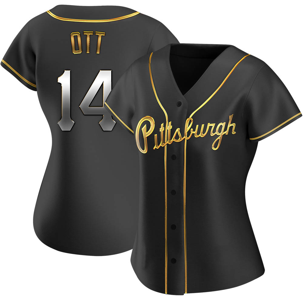 Women's Replica Pittsburgh Pirates Ed Ott Alternate Jersey - Black Golden Women's Replica Pittsburgh Pirates Ed Ott Alternate Jersey - Black Golden