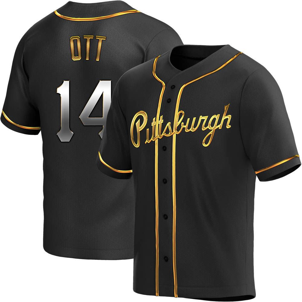 Youth Replica Pittsburgh Pirates Ed Ott Alternate Jersey - Black Golden Youth Replica Pittsburgh Pirates Ed Ott Alternate Jersey - Black Golden