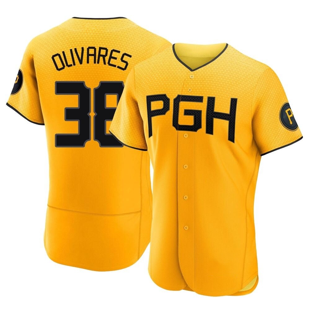 Authentic Pittsburgh Pirates Edward Olivares 2023 City Connect Jersey - Gold Authentic Pittsburgh Pirates Edward Olivares 2023 City Connect Jersey - Gold