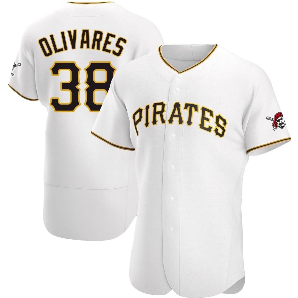 Authentic Pittsburgh Pirates Edward Olivares Home Jersey - White Authentic Pittsburgh Pirates Edward Olivares Home Jersey - White
