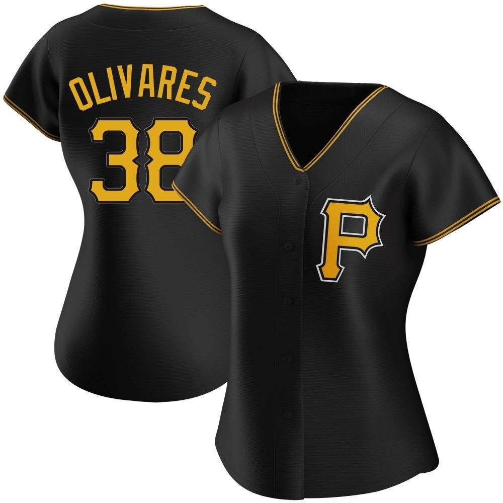 Women's Authentic Pittsburgh Pirates Edward Olivares Alternate Jersey - Black Women's Authentic Pittsburgh Pirates Edward Olivares Alternate Jersey - Black